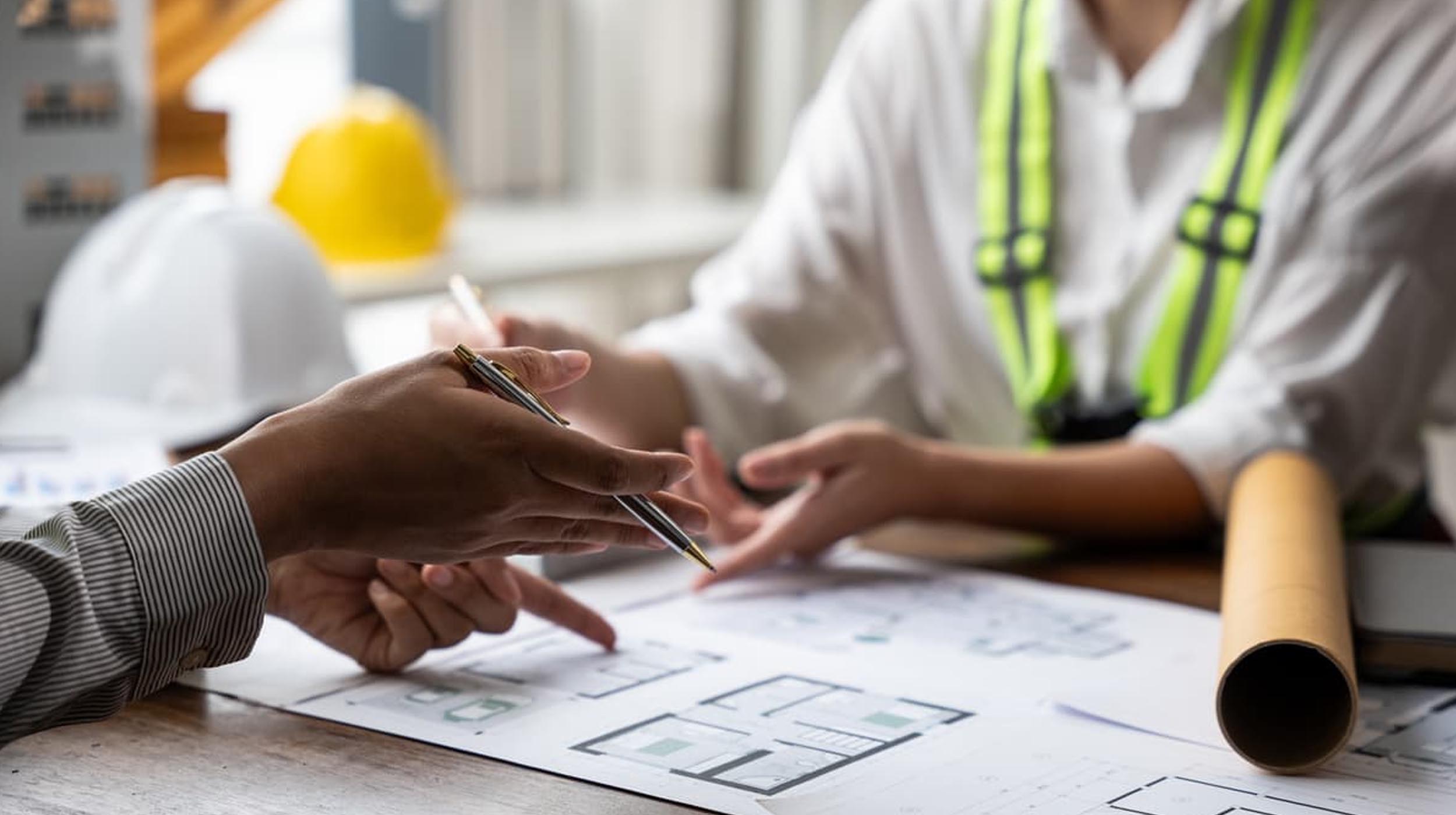 People discussing construction plans